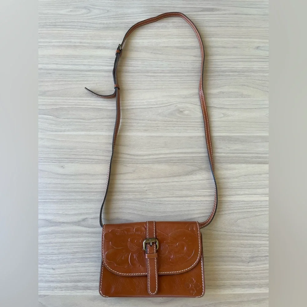 Patricia Nash Tan Leather Crossbody Bag